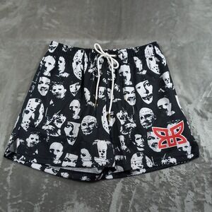 Ryoko Rain Shorts Men XL Black Horror Movie Scary Print Mesh Athletic Streetwear